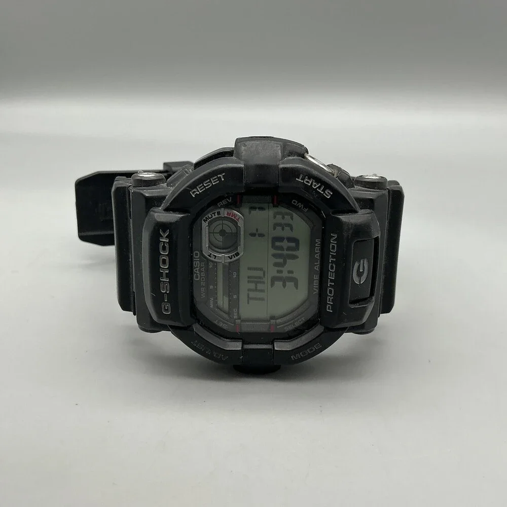 Casio G-Shock GD-350 Mens Watch 50mm Gray Digital Black Resin Alarm New Battery